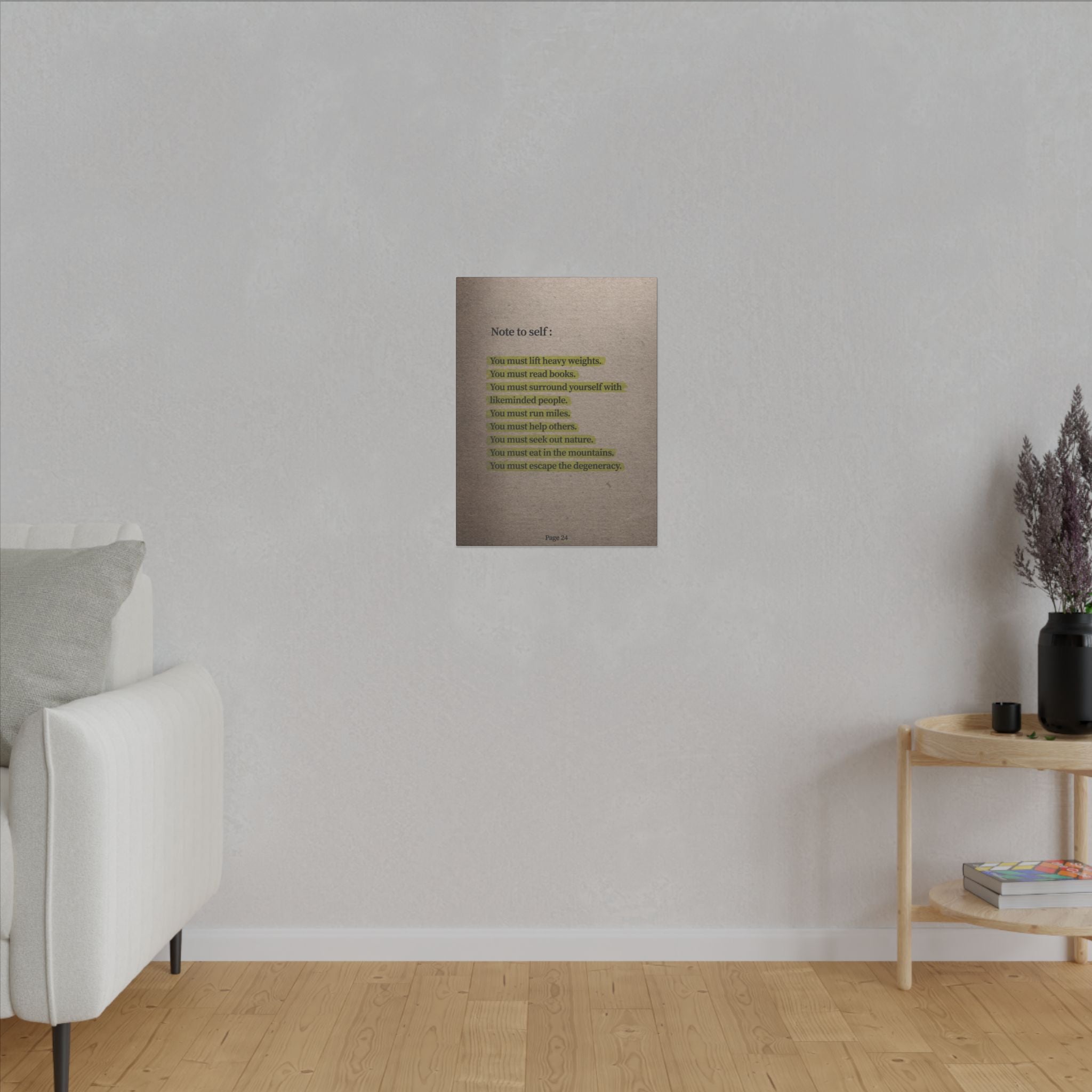 Note to Self: 'Men's Life Laws' Canvas