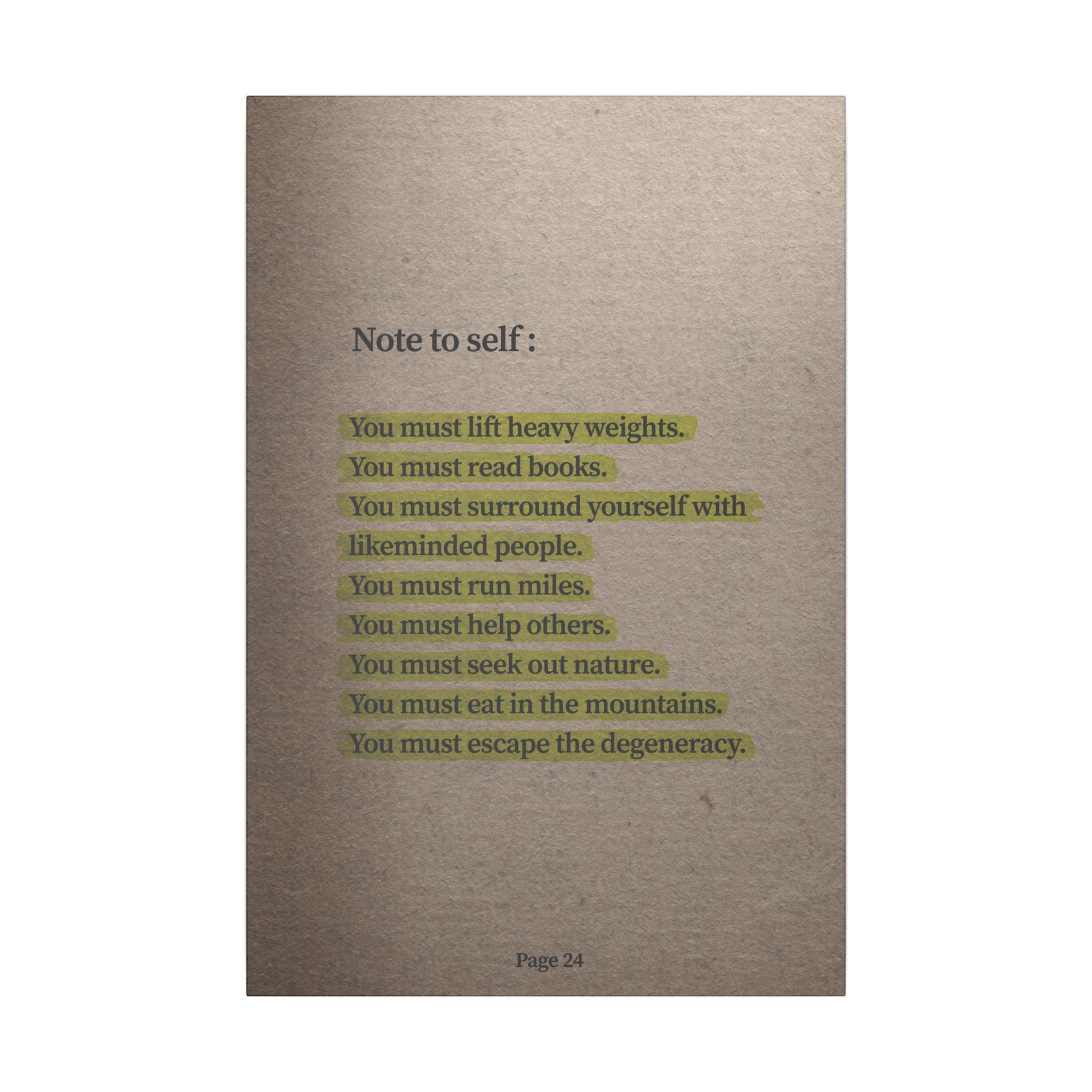 Note to Self: 'Men's Life Laws' Canvas