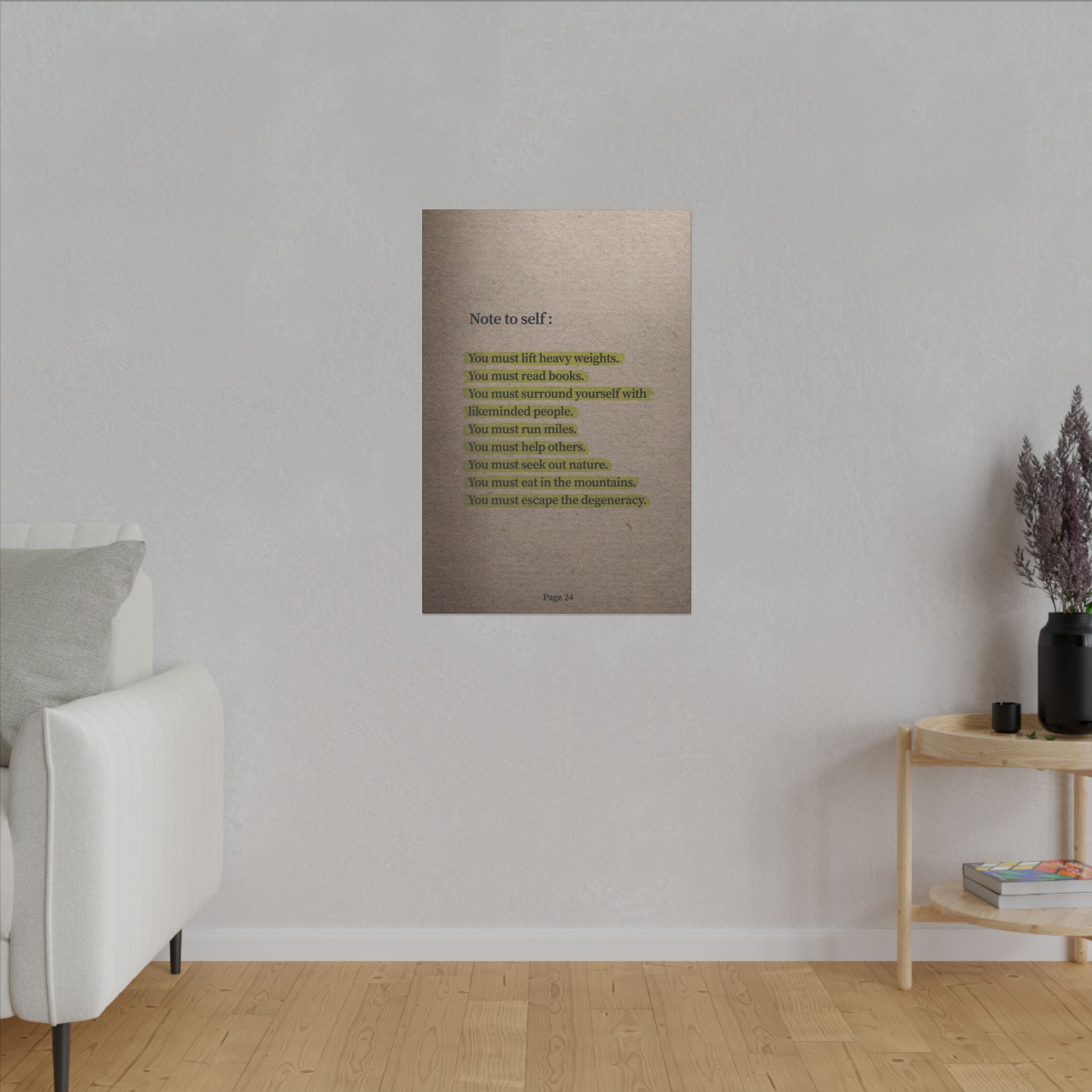 Note to Self: 'Men's Life Laws' Canvas