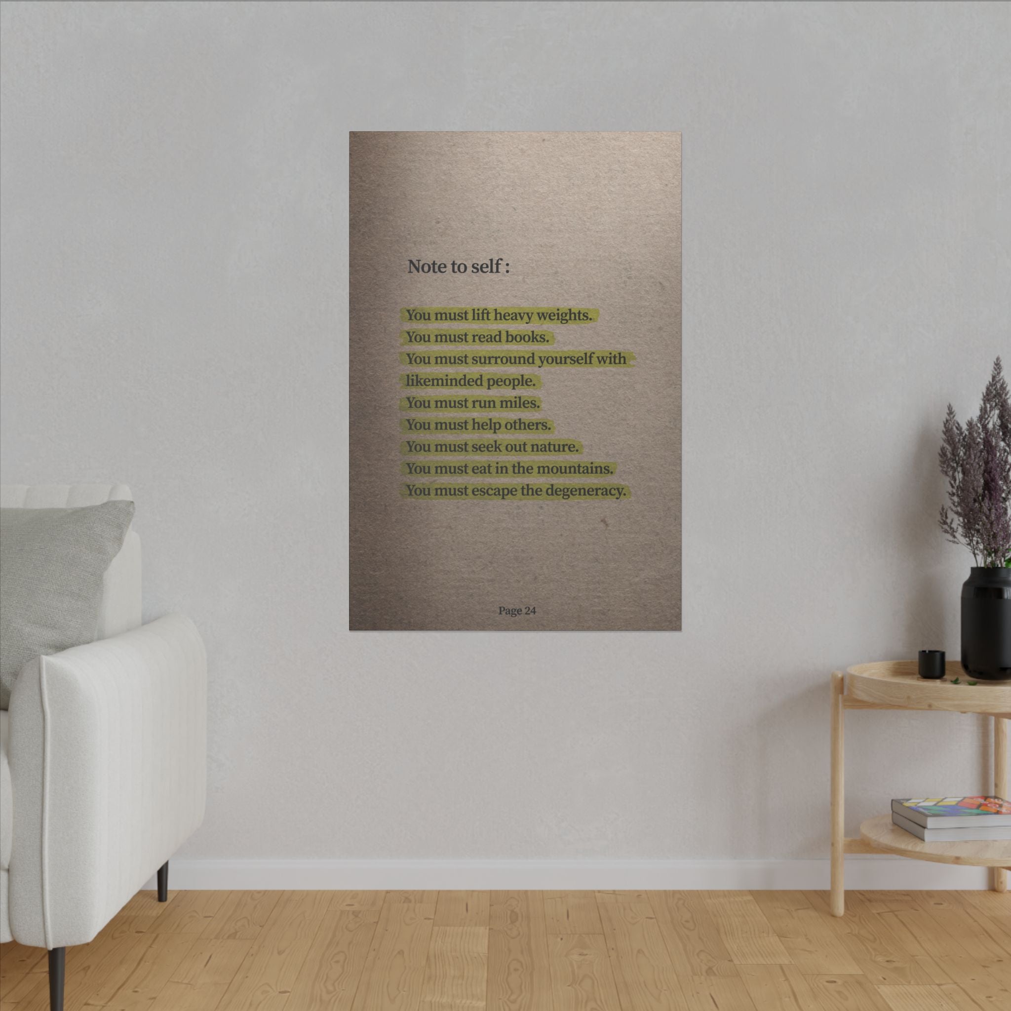 Note to Self: 'Men's Life Laws' Canvas