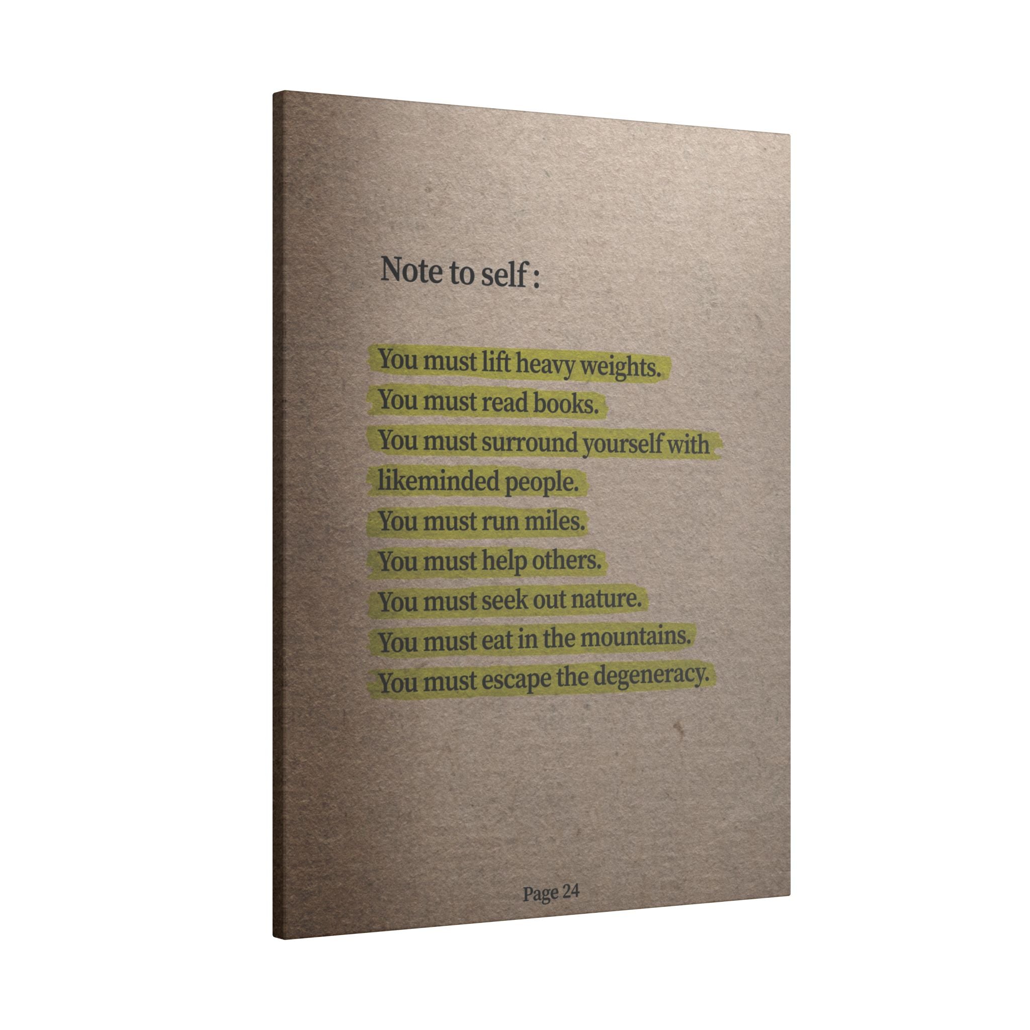 Note to Self: 'Men's Life Laws' Canvas