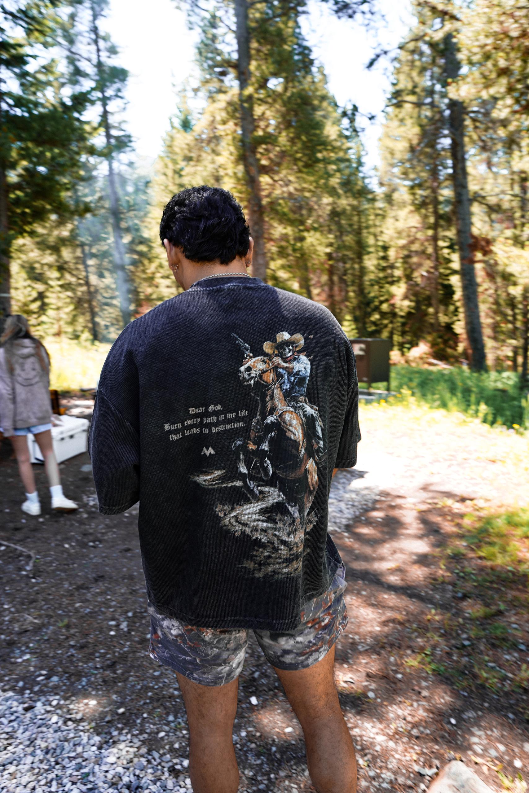 DEAR GOD VINTAGE WAFFLE TEE
