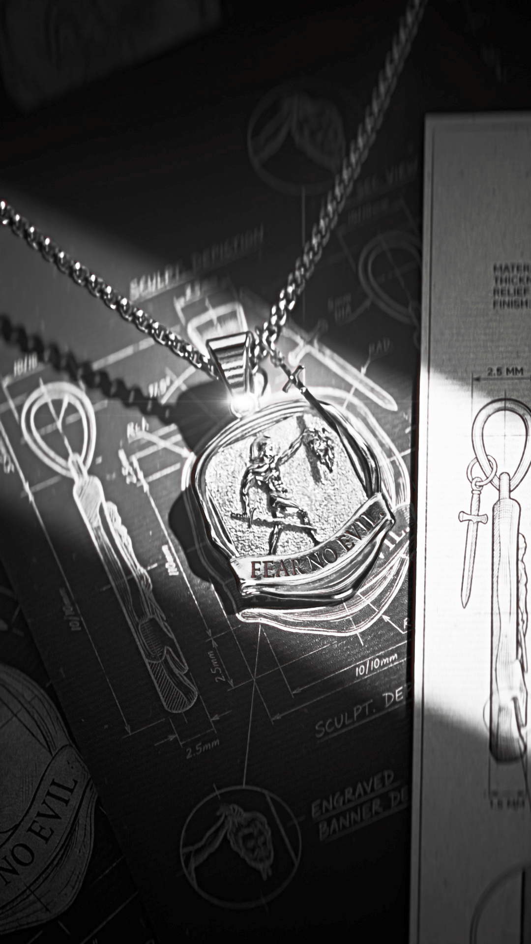 FEAR NO EVIL PENDANT - SILVER